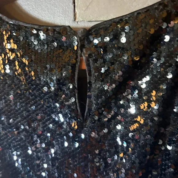 LC Lauren Conrad Black Sequin Tank Top 1X Sleeveless Party Top - Picture 7 of 8